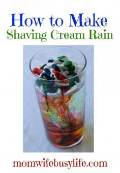How to Make Shaving Cream Rain - #kids #summer.... craft for younger ones