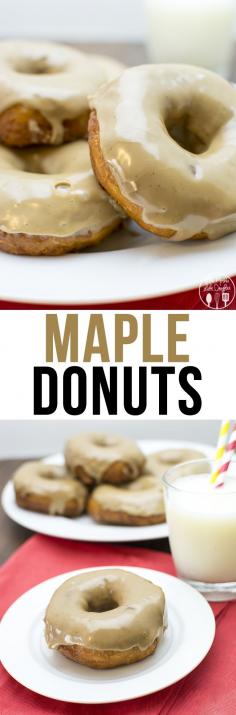 Maple Donuts - have delicious maple donuts at home with this easy recipe using canned biscuits and a delicious maple glaze!