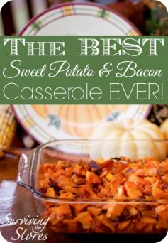 Forget marshmallow-covered sweet potatoes... this sweet potato and BACON casserole recipe blows everything else away!