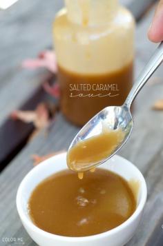 homemade salted caramel sauce | perfect for pancakes, ice cream, cheesecake and more! - Think this may be a (hopefully somewhat) slightly different take on a previous related sauce - Or, it could just be a hallucination as I haven't slept in 2 days...- Well, whatever the case, it sounds so good, and easy -