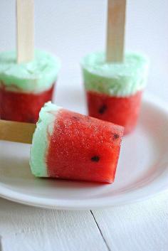 Our editors thought you'd like these fun Watermelon Ice Pops for a late summer treat this weekend. Get the recipe here: http://www.eat-yourself-skinny.com/2012/06/watermelon-ice-pops.html