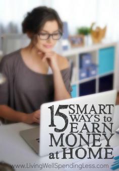 
                    
                        Do you ever dream about having the freedom to work from home?  Whether you are looking to make a career change, start a business, or simply supplement your current income, this super in-depth post offers 15 smart and legitimate ways to earn money from home!  Regardless of your skills or experience, these are 15 ideas you won't want to miss!
                    
                