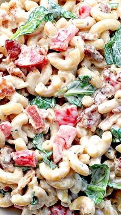 BLT Macaroni Salad Recipe - well not really eating healthy - but sounds very good