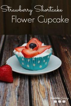 Strawberry Flower cupcake decoration