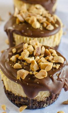 Mini Chocolate Peanut Butter Cheesecakes Recipe | OMG Chocolate Desserts