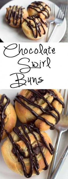 Chocolate Swirl Buns - This recipe for Chocolate Swirl Buns makes a soft, rich, buttery dough that’s filled with a decadent filling. - Erren's Kitchen