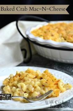 Baked Crab Mac and Cheese | willcookforsmiles.com #crab #seafood #macandcheese