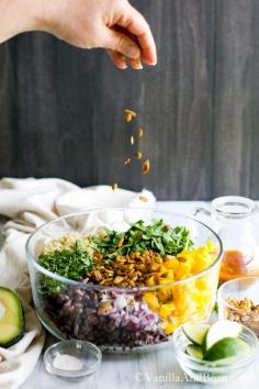 
                    
                        Quinoa Mango Black Bean Salad with Spiced Pepitas and Chipotle Lime Dressing
                    
                