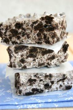 No bake cookies & cream bars - make these like rice krispie treats, but use oreos instead of rice krispies.