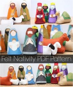 Felt Nativity Set Pattern--eBook Instant Download. This is a absolutely cute pattern set!
