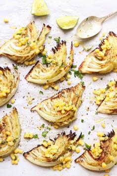
                    
                        Cabbage Wedges with Corn + an Herby Spicy Zesty Vinaigrette
                    
                