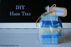 DIY No Snag Hair Ties ......  DIY Hair Tie Tutorial with 3 Free Printable Tags and Free Template