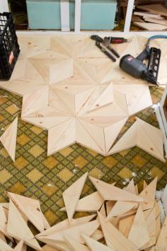 DIY Geometric Wood Floor 
                                        