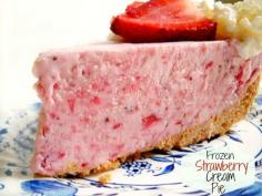 Frozen Strawberry Cream Pie is absolutely delicious and a snap to put together.The pie is creamy and luscious, the perfect dessert for a hot summer day!