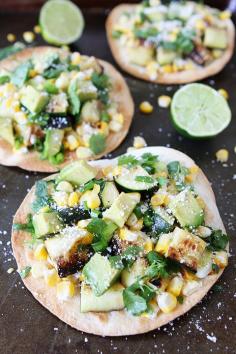 Grilled Zucchini and Corn Tostadas #grilled #zucchini #tostadas