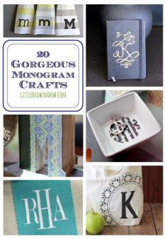 20 Gorgeous Monogram Crafts - Little Red Window Like this.