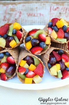 Waffle cones plus fruit might be the simplest, most genius idea for an easy Summer treat.