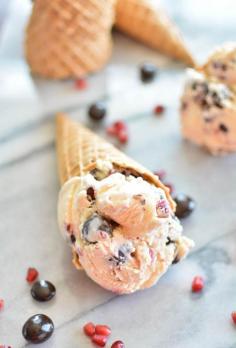 Pomegranate dark chocolate ice cream