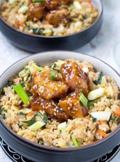 
                    
                        Fried Rice Bowls with Korean Chicken, Bok Choy & Scallions
                    
                