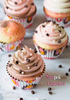Neapolitan Cupcakes...I pinned Neopolitan Cupcakes before but these look amazing!