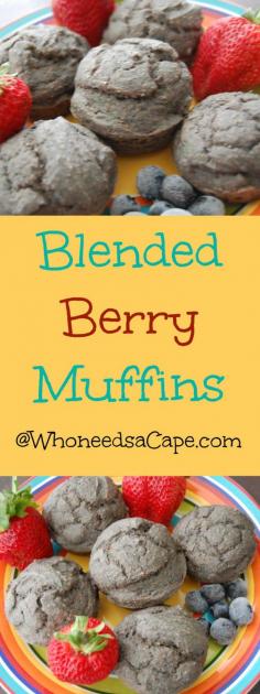 
                    
                        Blended Berry Muffins - great taste and healthy - perfect combo! (and freezer friendly)
                    
                