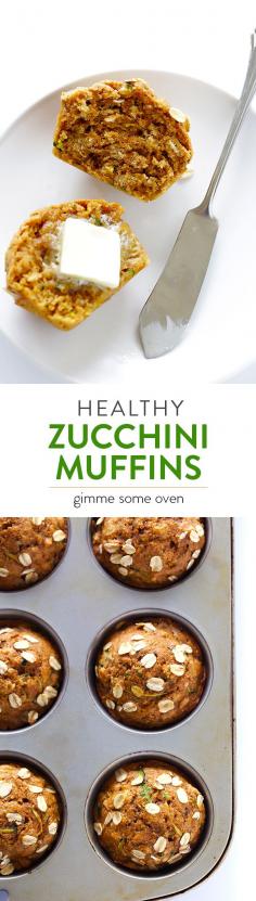 
                    
                        Healthy Zucchini Muffins -- naturally sweetened with maple syrup, and SO incredibly good! | gimmesomeoven.com
                    
                