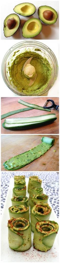 
                    
                        CUCUMBER AVOCADO ROLLS
                    
                