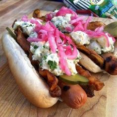 
                    
                        The Dodger Dog is a must for baseball fans.
                    
                