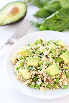 Quinoa salad with asparagus peas avocado  lemon basil dressing #avocodo #healthy #recipe