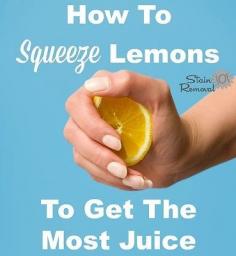 
                    
                        Tips for how to squeeze lemons to get the most juice out of them {plus 15 ways to use lemons for cleaning and laundry} #ad
                    
                