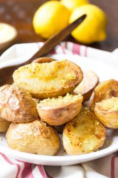 Lemon Salt Roasted Potatoes - Wicked Spatula
