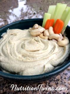 Creamy Cashew Hummus | Only 55 Calories | Rich, Creamy & Satisfying | Plus a few good fat loss tips | For Fitness & Nutrition tips & Recipes please SIGN UP for our FREE NEWSLETTER www.NutritionTwins.com