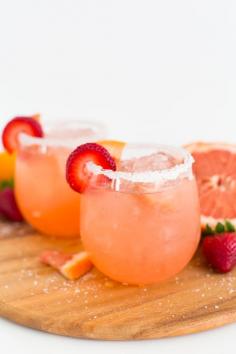 Strawberry Grapefruit Salty Dog Recipe | Sugar & Cloth