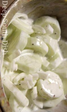 Cucumber Salad. Plain greek yogurt instead of sour cream