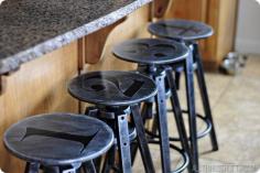 Paint furniture to look like tarnished metal DIY