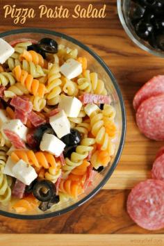 
                    
                        Pizza Pasta Salad - An easy recipe for lunch boxes or summer BBQs!
                    
                