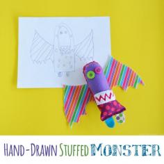 Hand-Drawn Monster turned into Stuffed toy