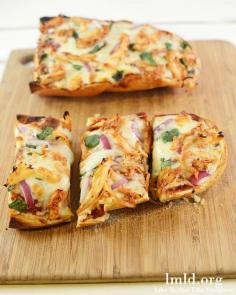 BBQ Chicken French Bread Pizza for a quick and delicious meal idea! [ Borsarifoods.com ] #BBQ #flavor #food