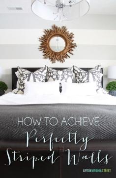 How To Achieve Perfectly Striped Walls - Life on Virginia Street