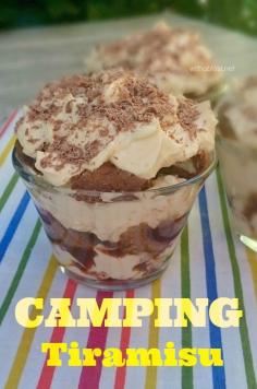 This is a must-have recipe for Tiramisu when camping ~ creamy, chocolatey and always a favorite ~ quick and easy to make with a non-alcoholic suggestion too !