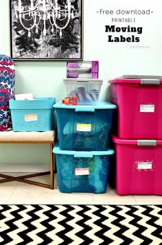 
                    
                        Stay organized during your move with FREE DIY printable moving labels with plenty of writing space for what’s inside the box. at TidyMom.net
                    
                