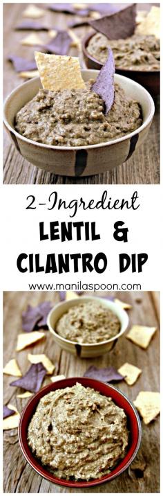 
                    
                        This 2 Ingredient Lentil and Cilantro Dip is a super-tasty and mega-easy recipe that everyone will love. Perfect for any gathering and your guests will love you for it! Promise!!!
                    
                