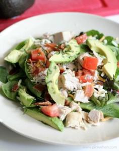 Healthy and delicious Turkey Avocado BLT Salad recipe.