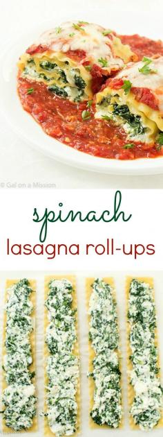 Spinach lasagna roll ups
