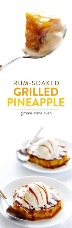 easy rum soaked grilled pineapple