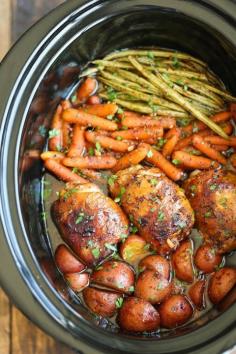 Honey Garlic Crockpot Chicken - Easy!!