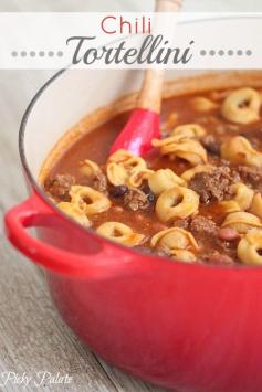 Chili Tortellini Recipe from Picky Palate.  "Think chili mac but even better."