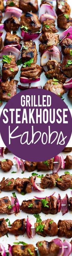 Grilled Steakhouse Kabobs | Creme de la Crumb