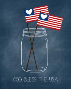 
                    
                        Patriotic mason jar {FREE} printables { 4 styles to choose from! } | Great for the 4th of July!
                    
                