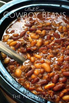 Best Ever Crock Pot Cowboy Beans! Easy Crock Pot Side Dish for any Dinner Recipe!